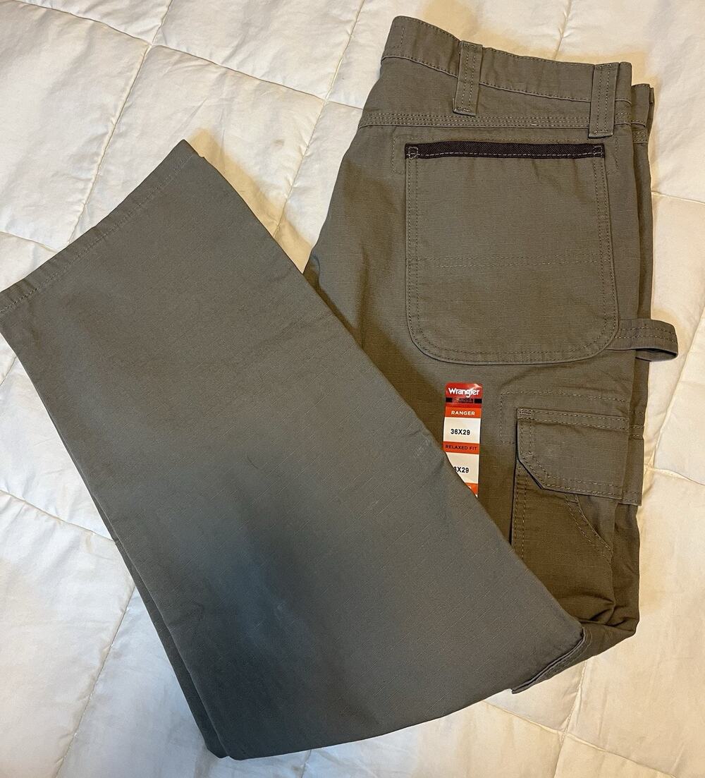 Wrangler Riggs Ranger Relaxed Fit Cargo Pants Khaki 36X29 New With Tags Ripstop
